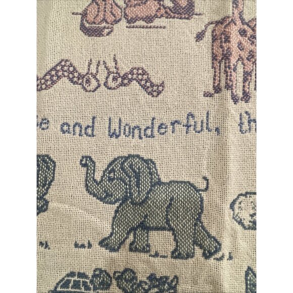 NWT Vintage‎ MMW 1993 Animal Motif Woven Throw All Things Bright & Beautiful 47” - Picture 4 of 11